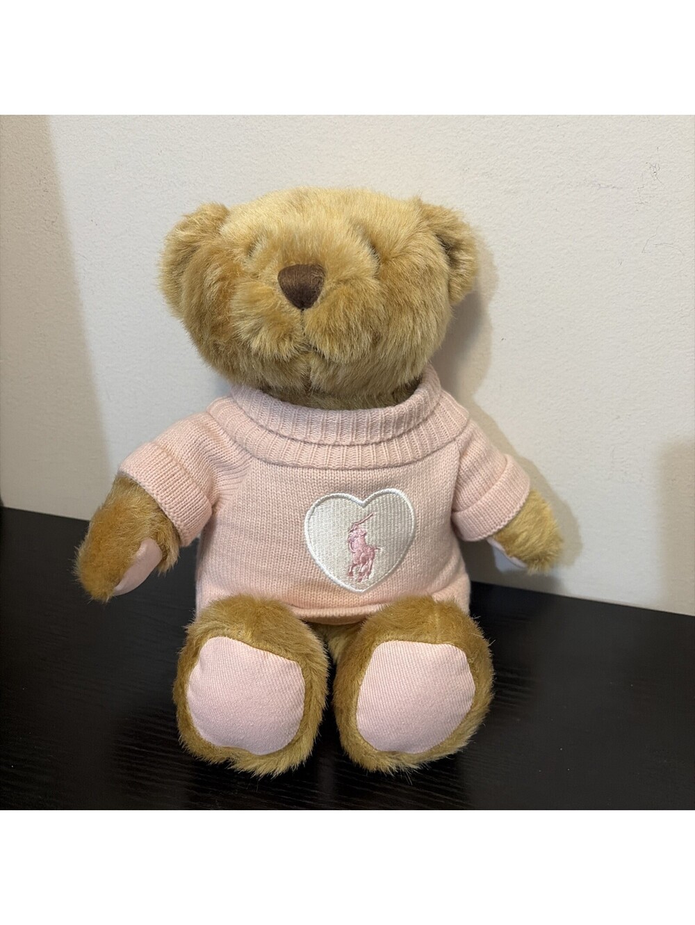 Ralph Lauren Teddy Bear Romance Pink Knit Sweater Plush Limited Edition Plush